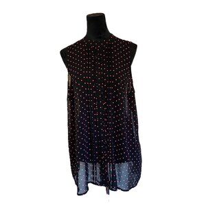 Torrid 1X Black Polka Dot Sheer Sleeveless Top